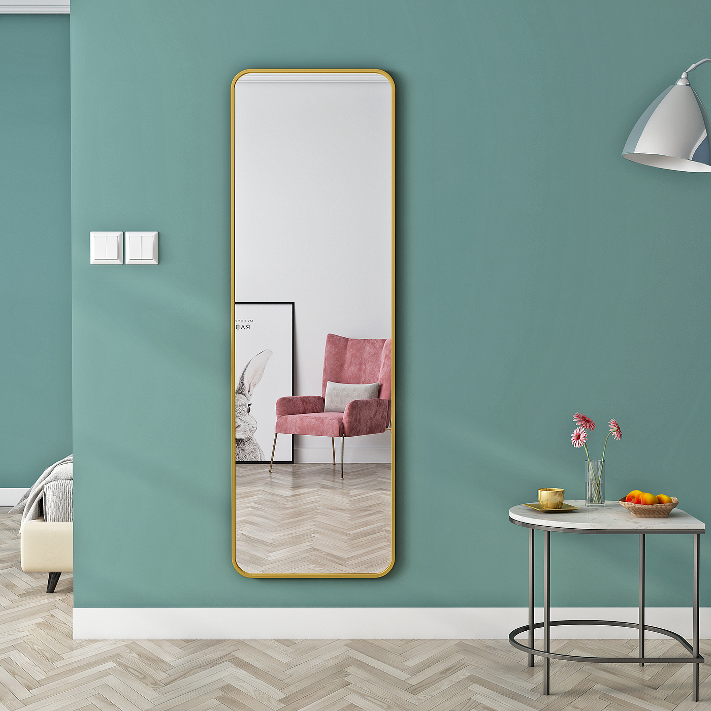 Full-length mirror，mirror，Whole body mirror，household，Home Furnishing，