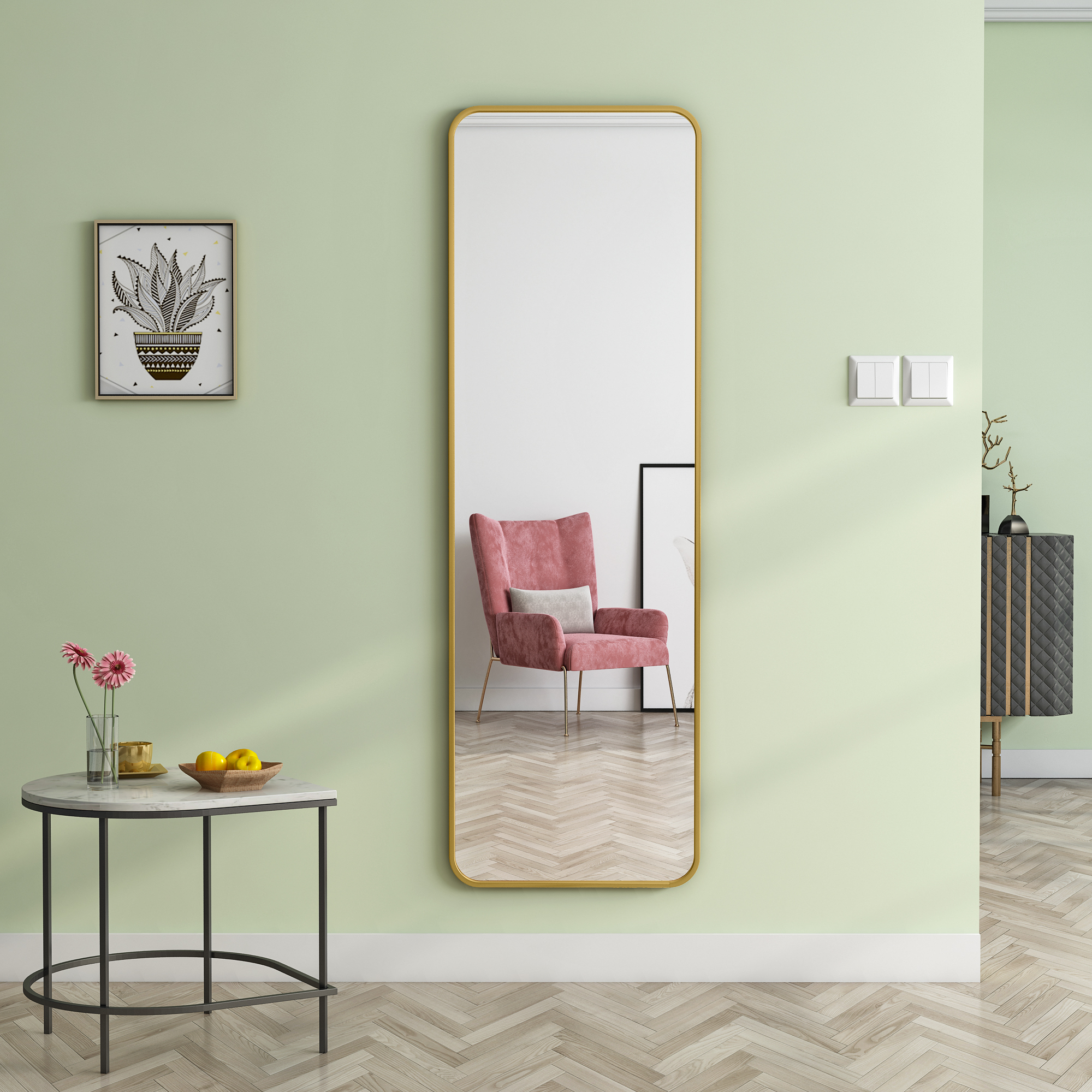 Full-length mirror，mirror，Whole body mirror，household，Home Furnishing，