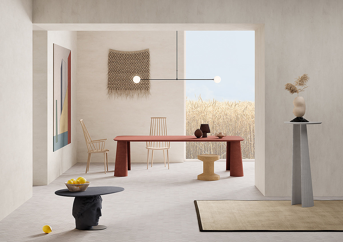 FORM AND CEMENT，cement，Indoor landscape，