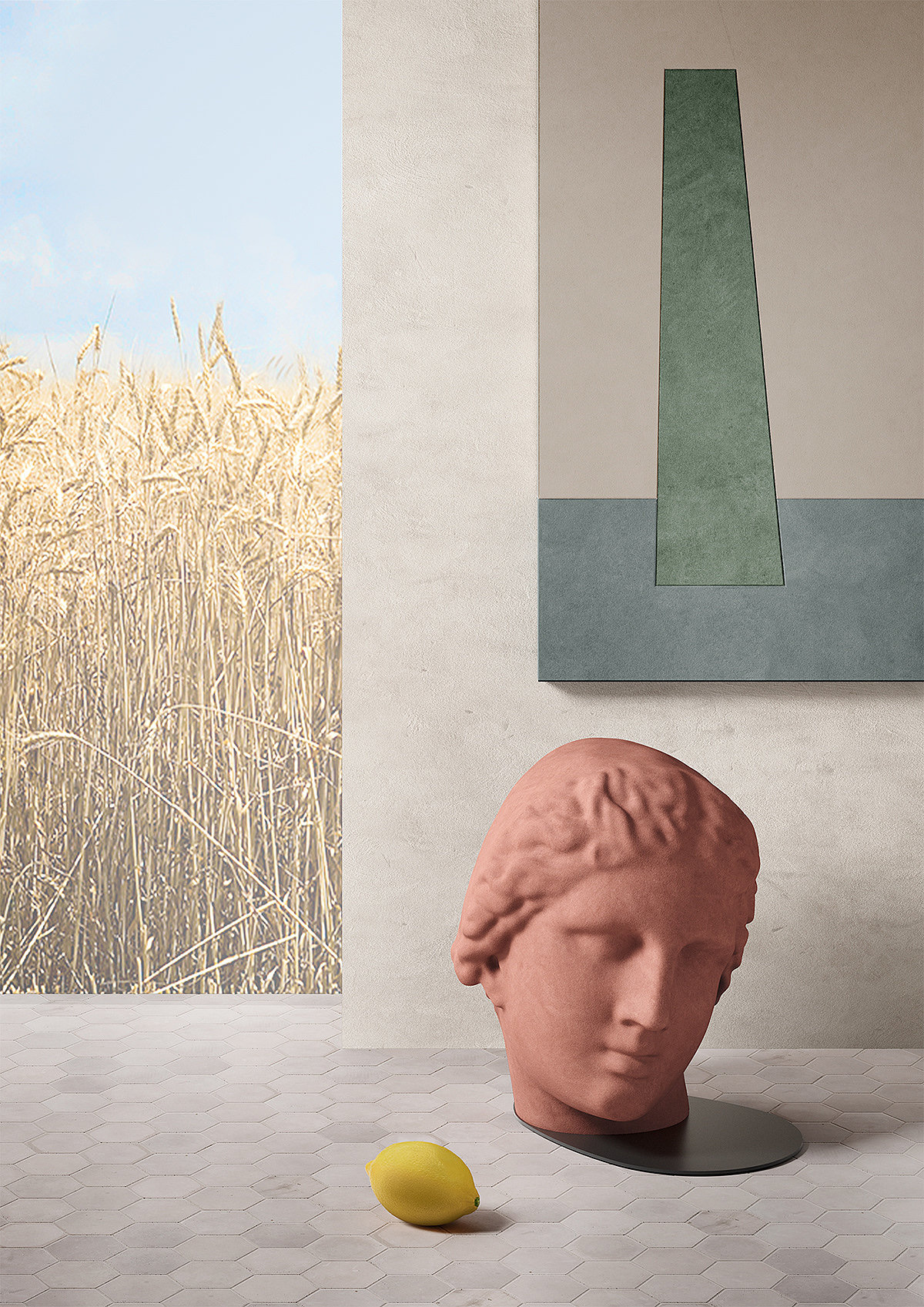 FORM AND CEMENT，cement，Indoor landscape，