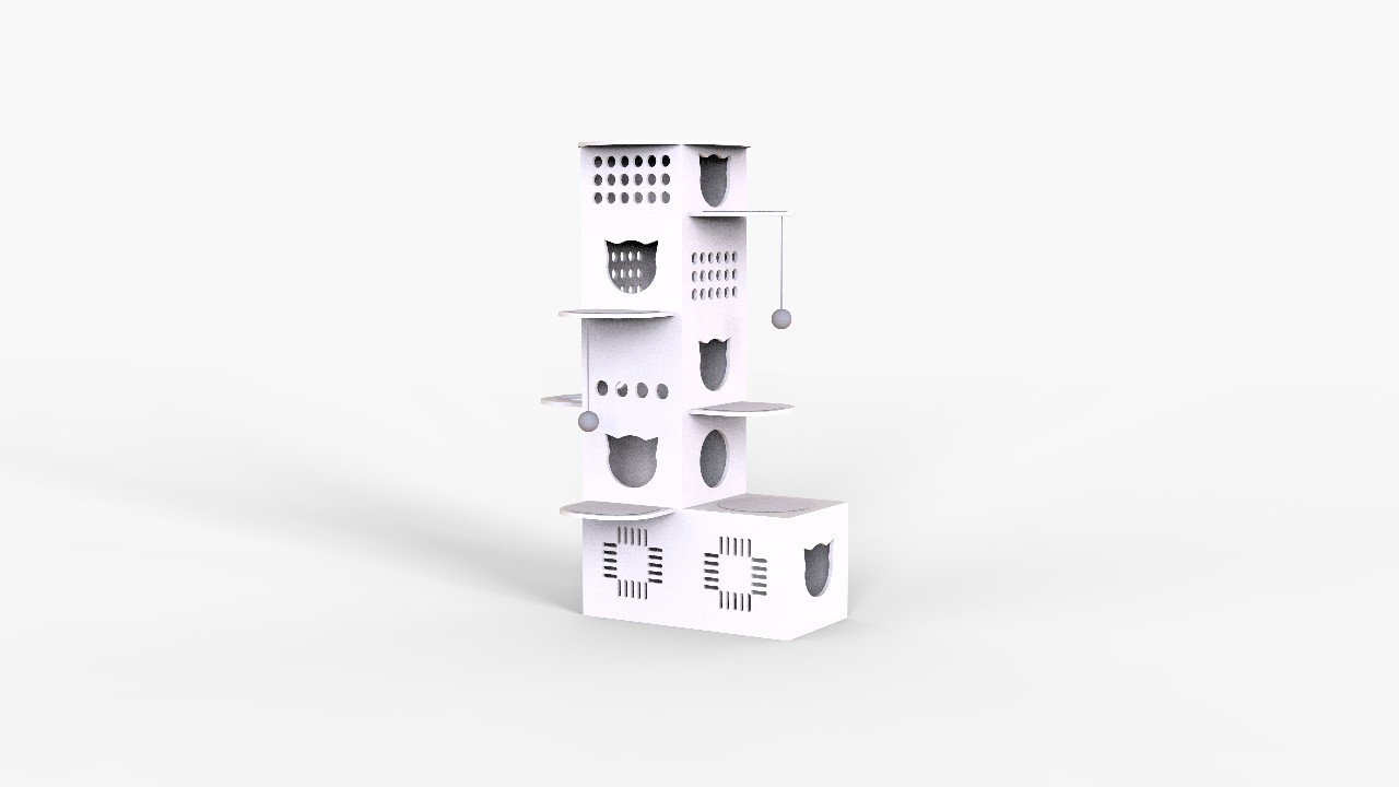 Cat climbing frame，Cat nest，Litter Basin，Cat scratch board，multi-function，