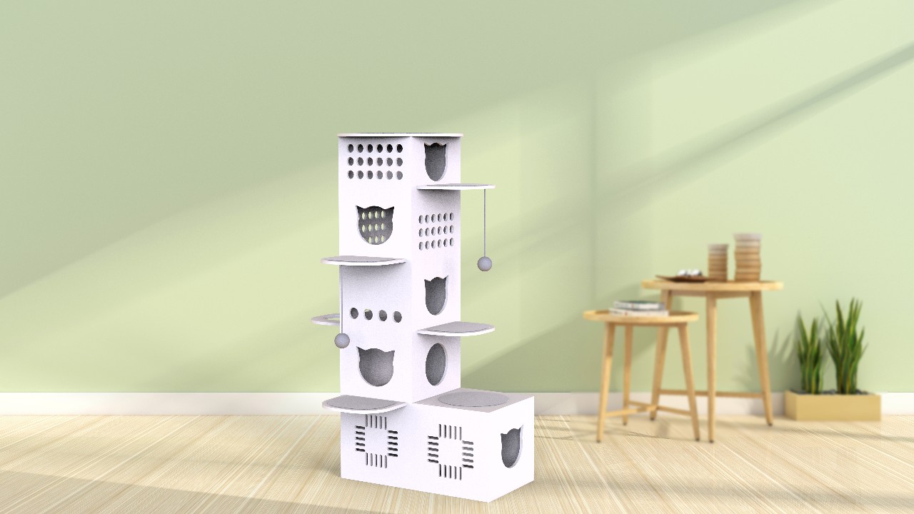 Cat climbing frame，Cat nest，Litter Basin，Cat scratch board，multi-function，