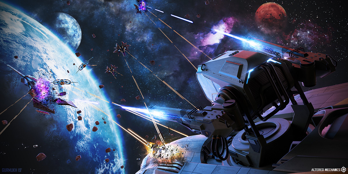 Model，turret，airship，science fiction，future，game，