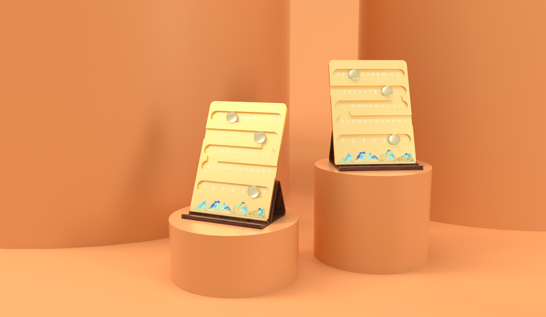 Desk calendar，Metal，time，