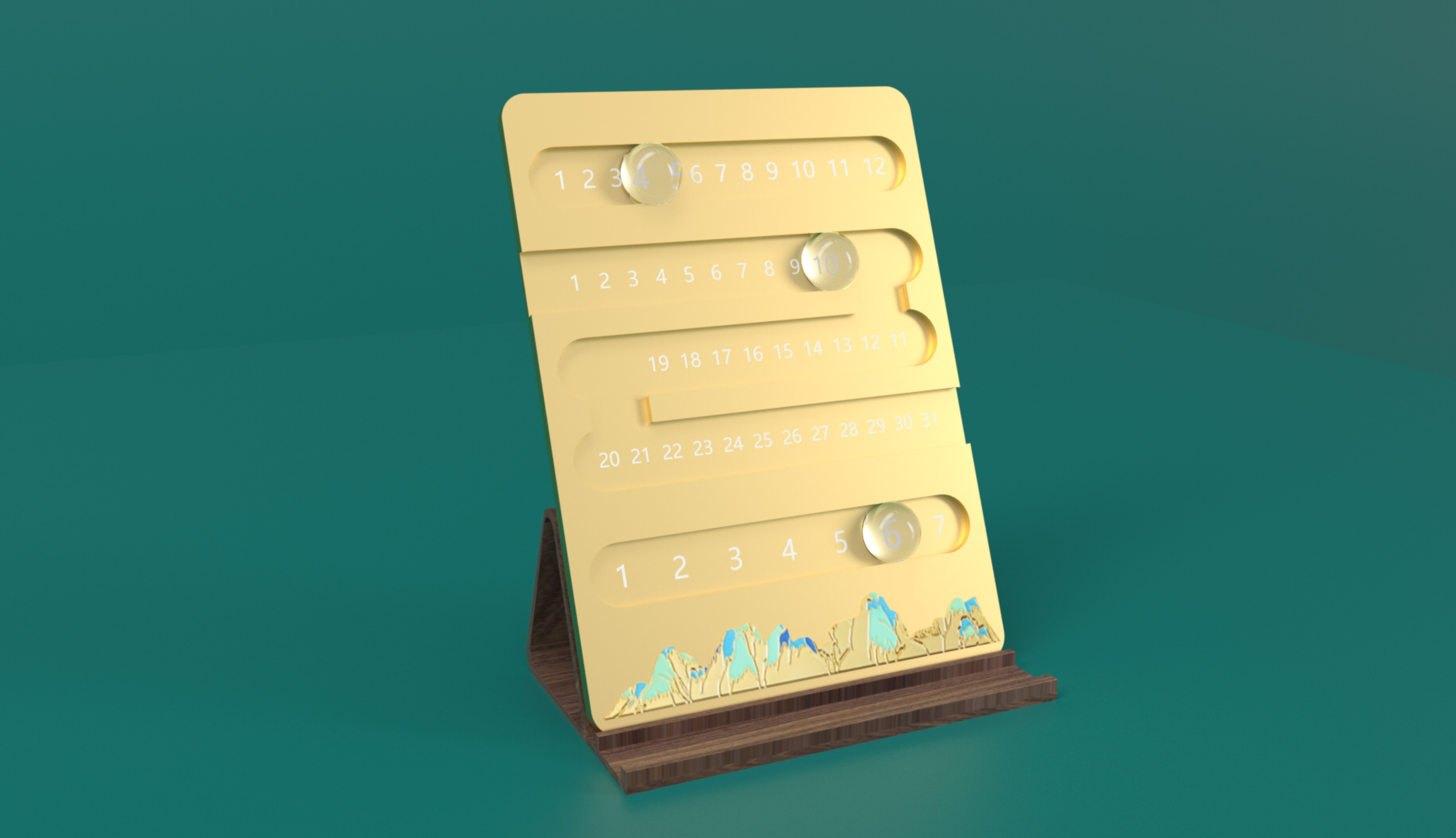 Desk calendar，Metal，time，