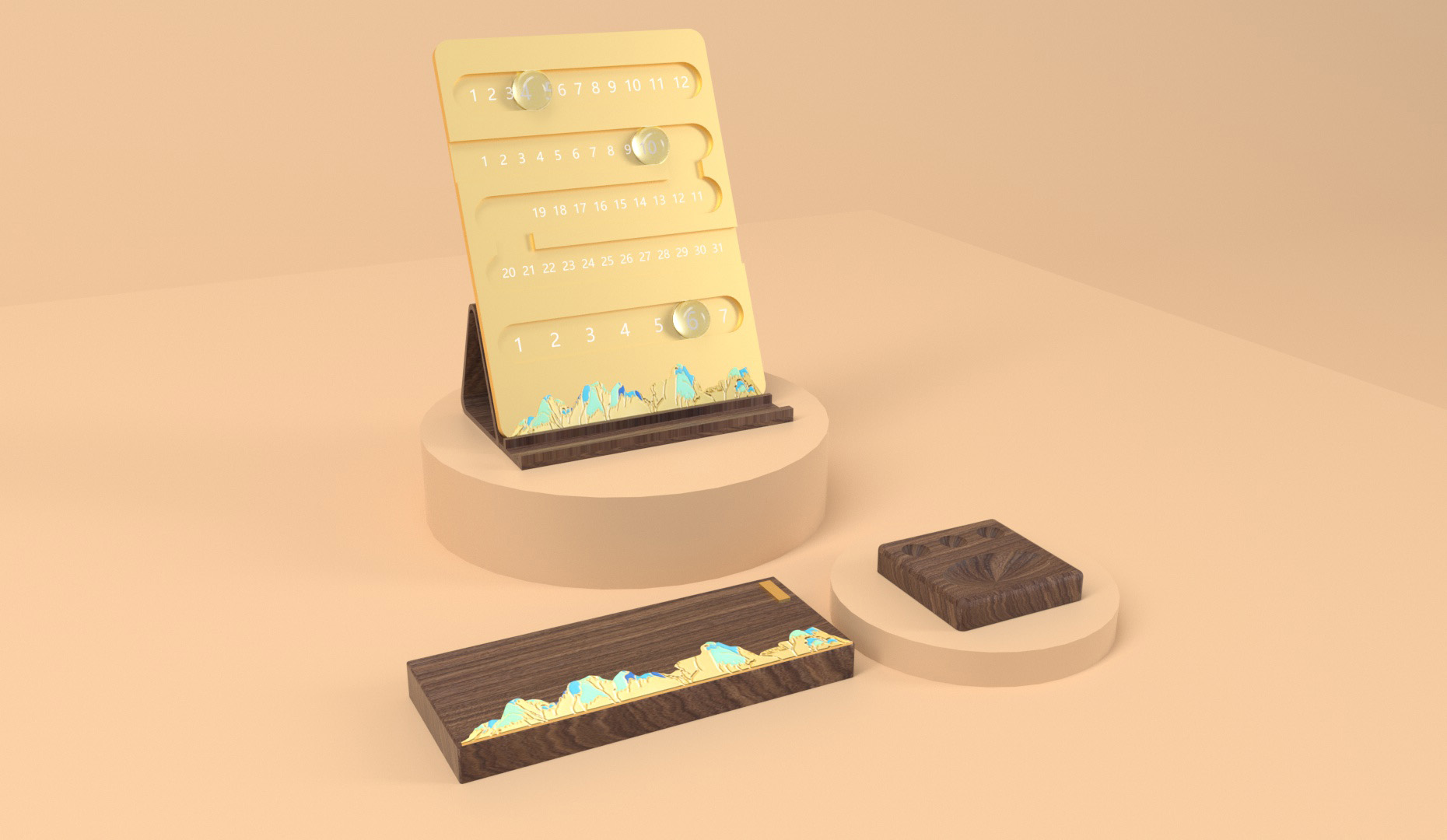 Desk calendar，Metal，time，