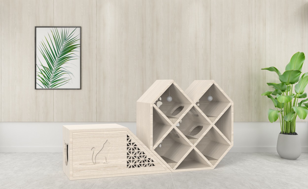 Cat nest，bookshelf，