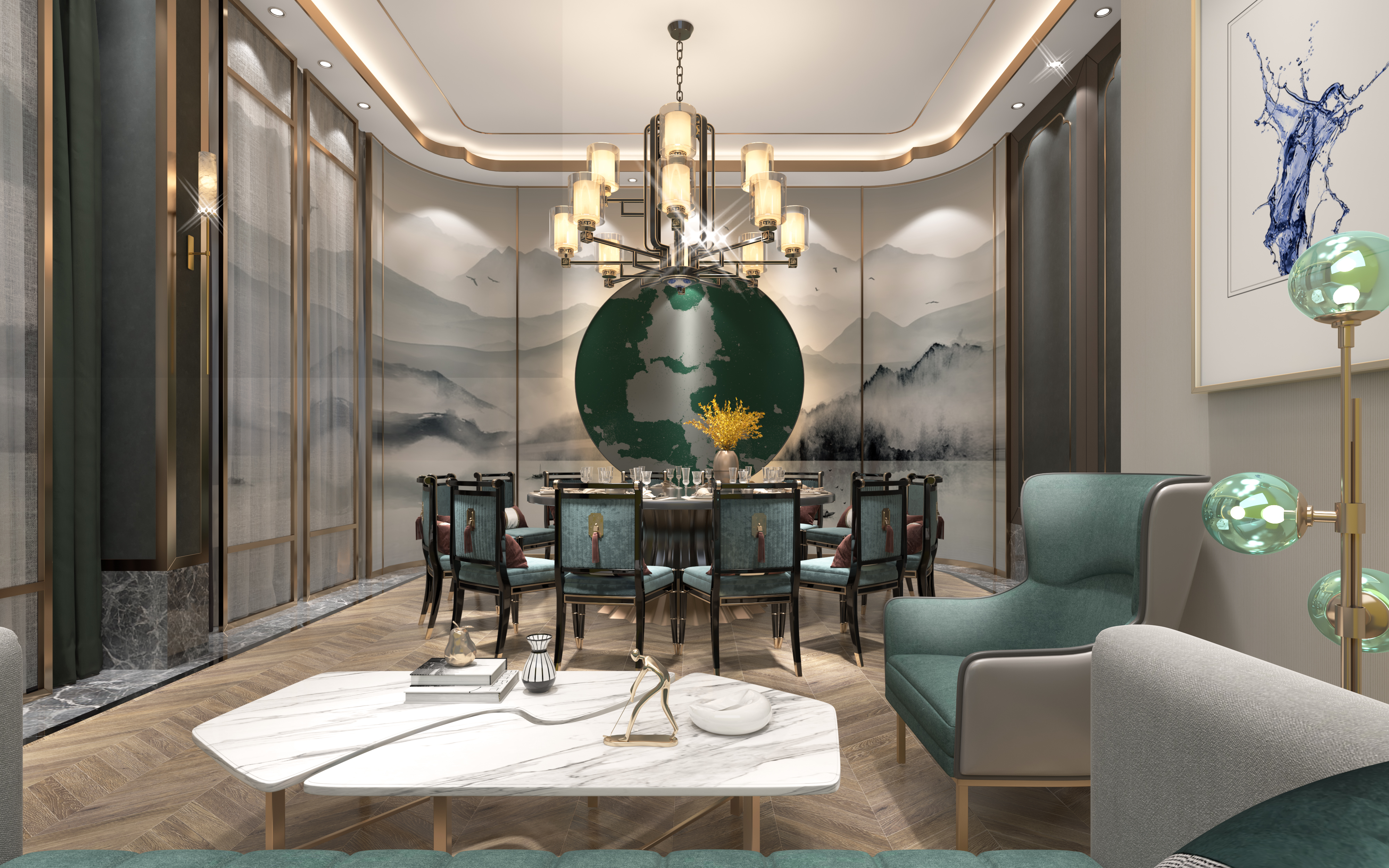 New Chinese tea space，