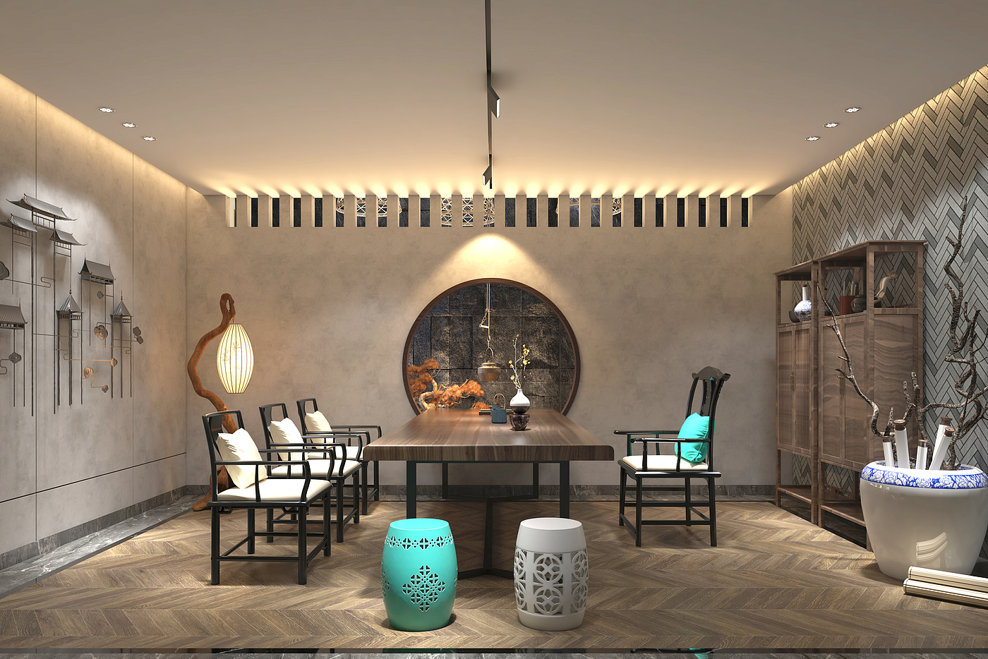 New Chinese tea space，
