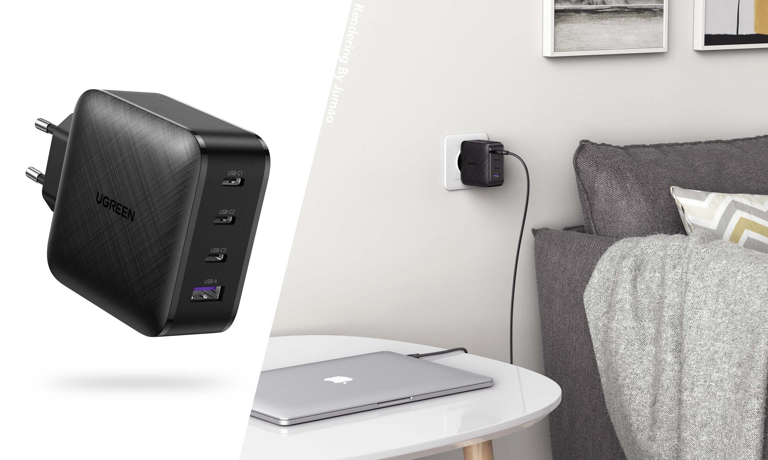 Green couplet，Lvlian products，Product rendering，headset，tws，