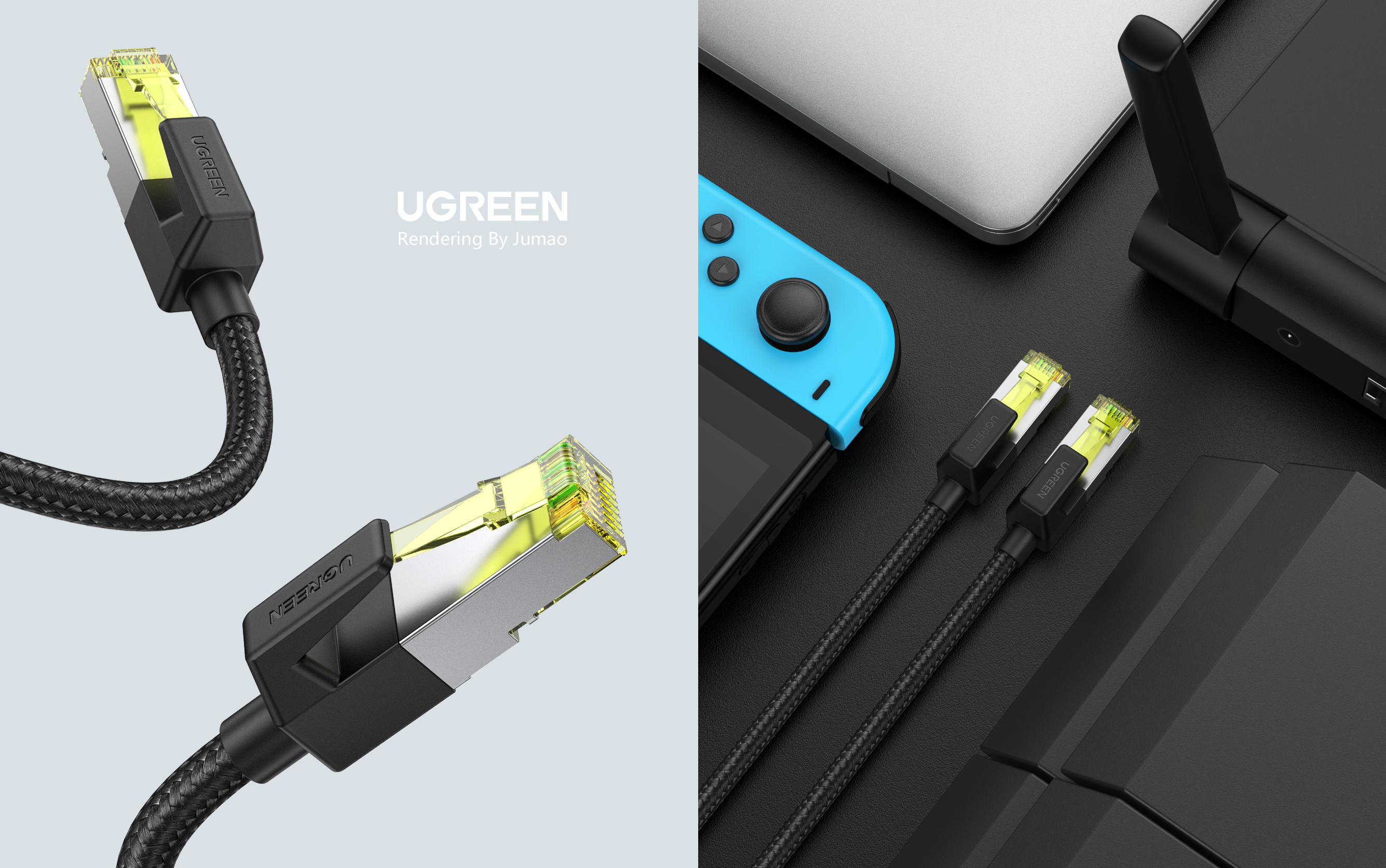 Green couplet，Lvlian products，Product rendering，headset，tws，