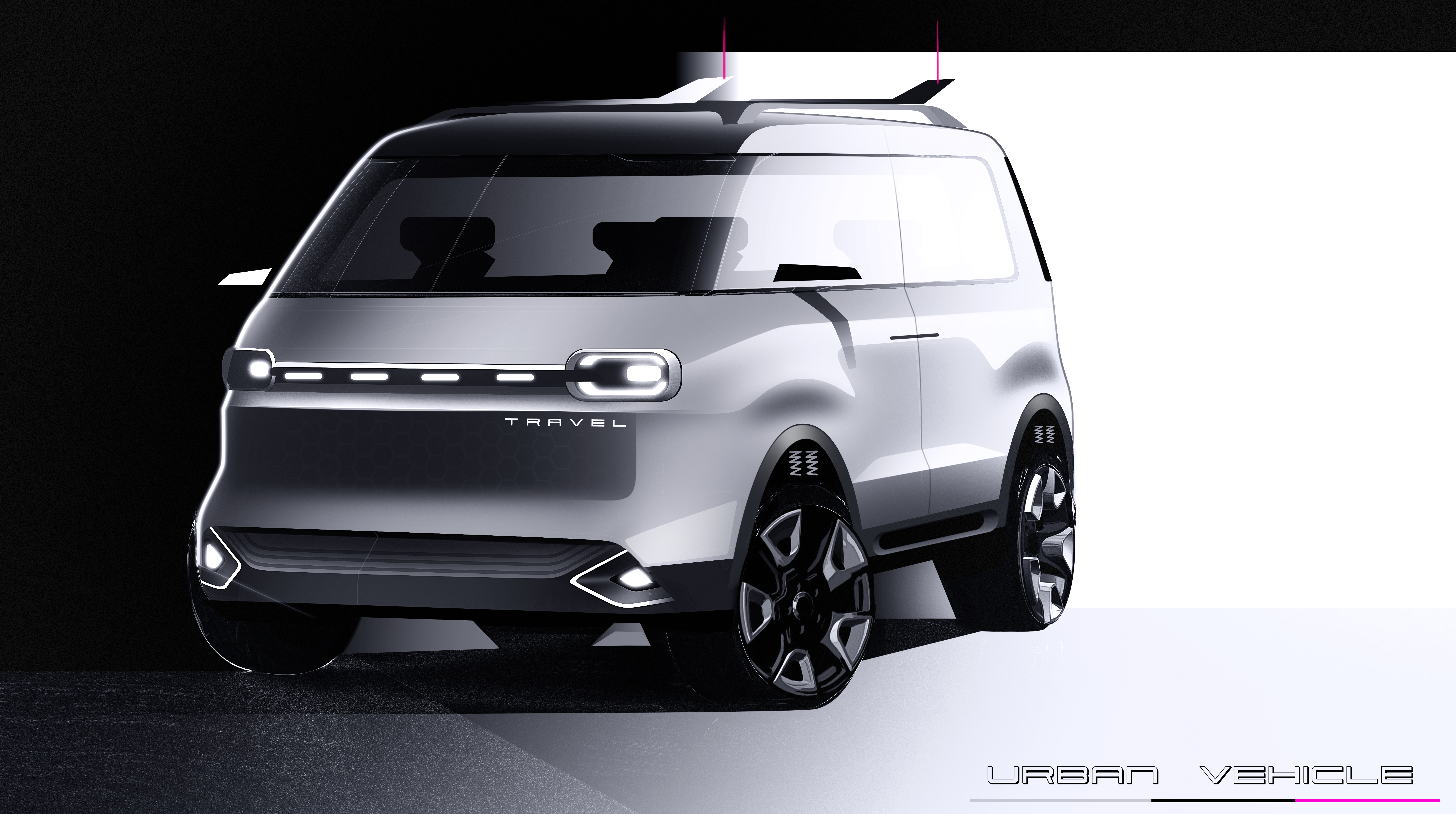 Automobile design，industrial design，product design，Van，Hand drawn，sketch，sketch，