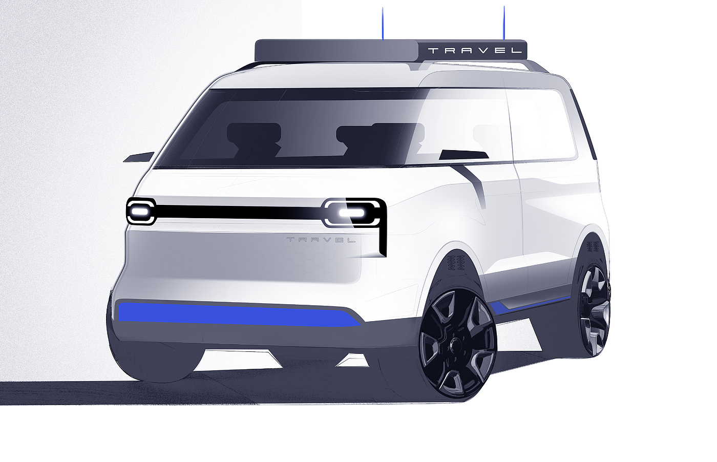 Automobile design，industrial design，product design，Van，Hand drawn，sketch，sketch，