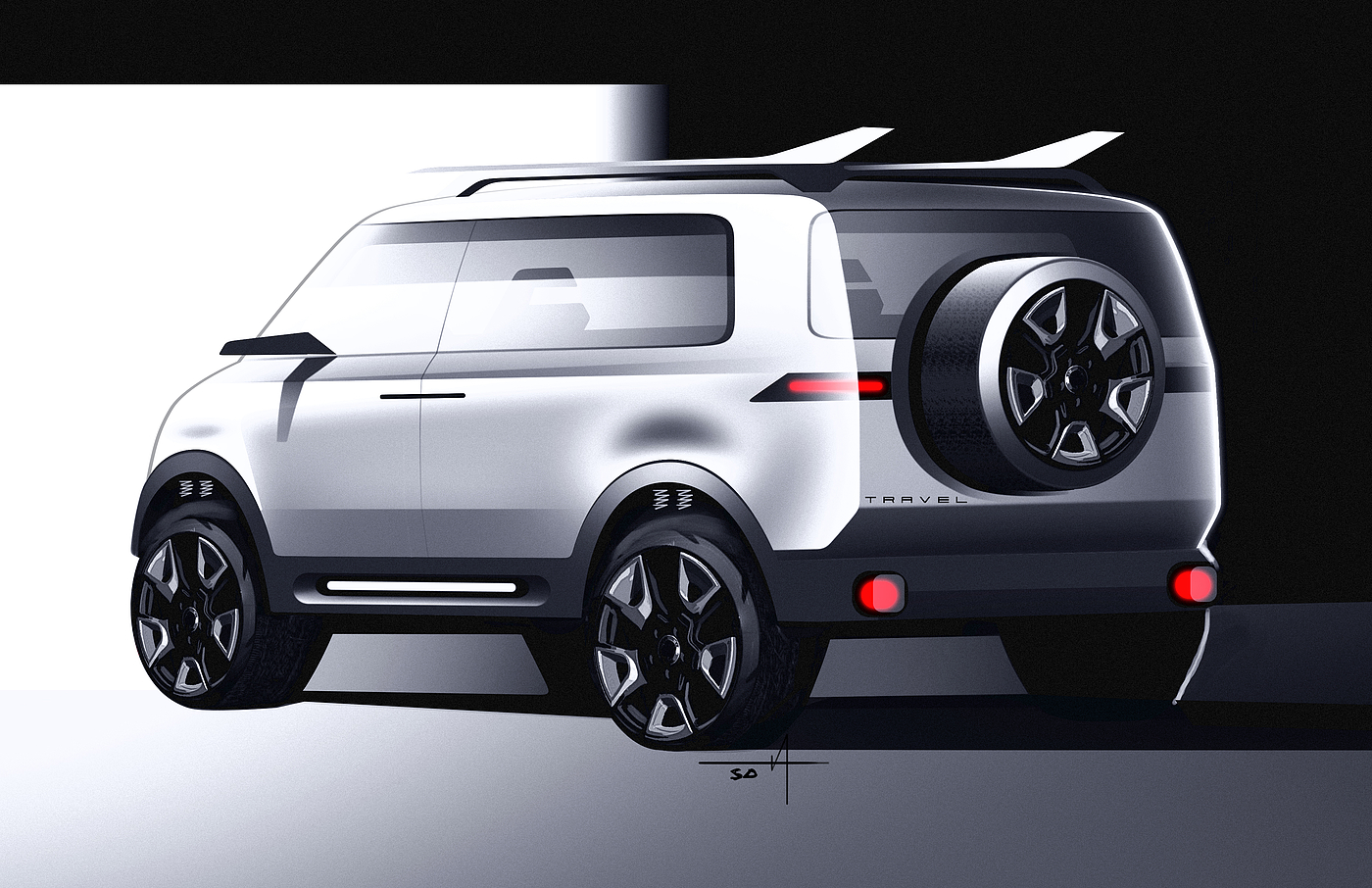 Automobile design，industrial design，product design，Van，Hand drawn，sketch，sketch，