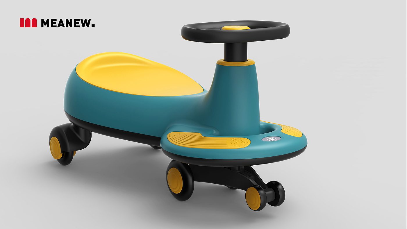 Children's car，industrial design，Meanew Design，Mingrui design，swing car，