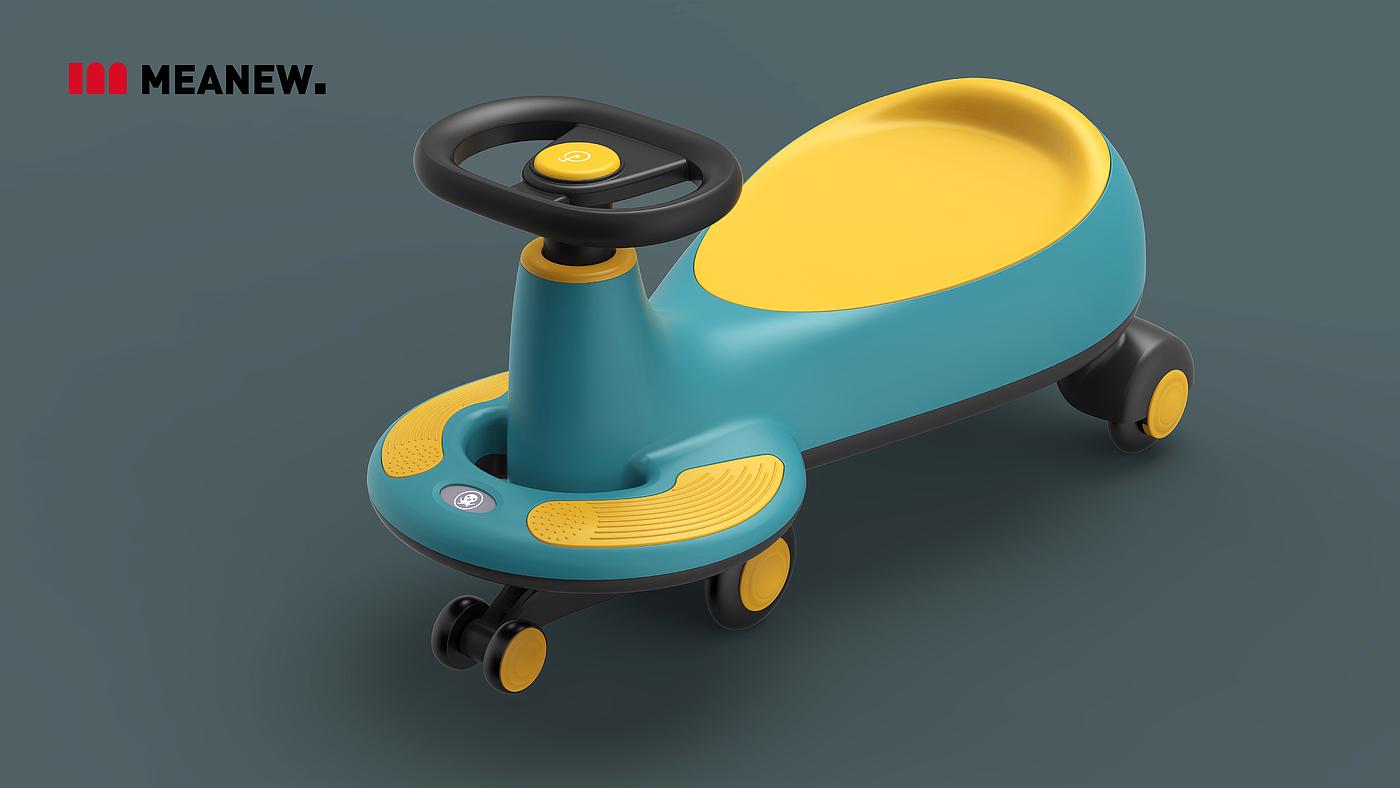 Children's car，industrial design，Meanew Design，Mingrui design，swing car，