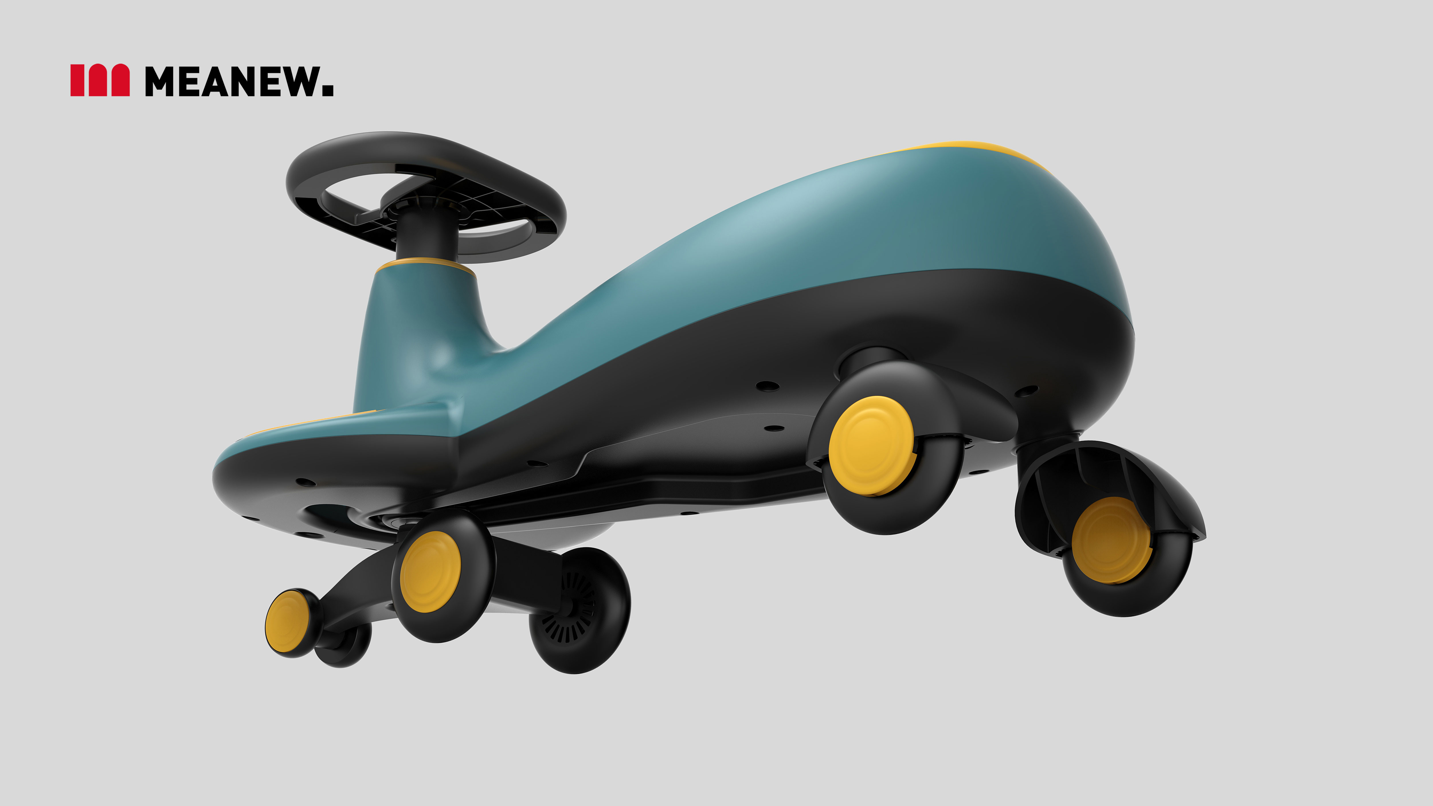 Children's car，industrial design，Meanew Design，Mingrui design，swing car，