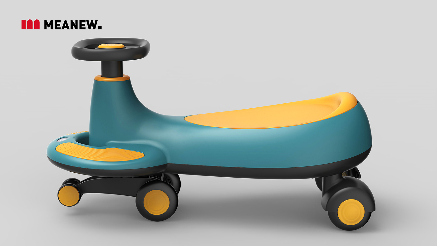 Children's car，industrial design，Meanew Design，Mingrui design，swing car，
