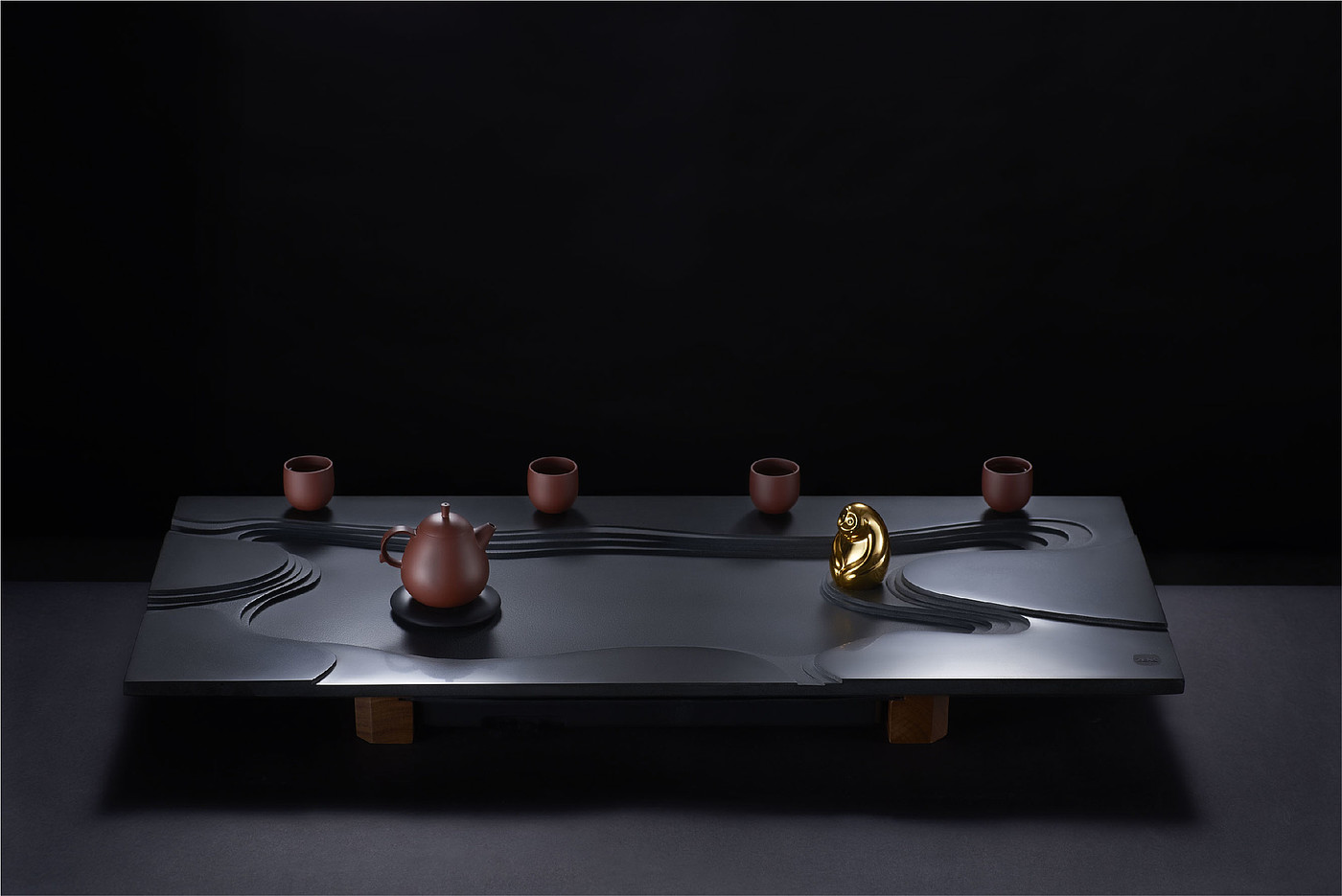 Black gold stone integrated molding，Zhe pin home，Wet tea tray，Original product design，