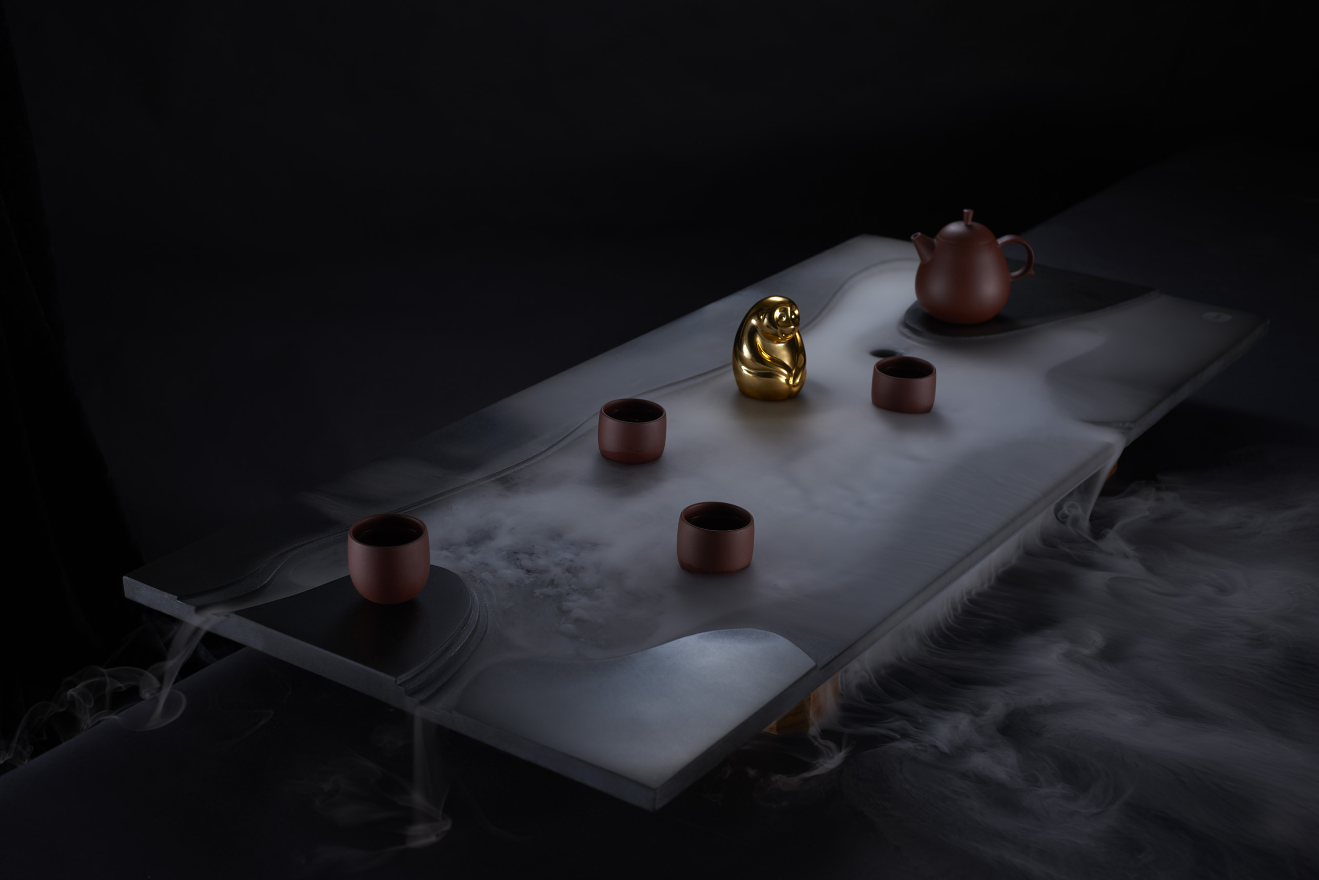 Black gold stone integrated molding，Zhe pin home，Wet tea tray，Original product design，