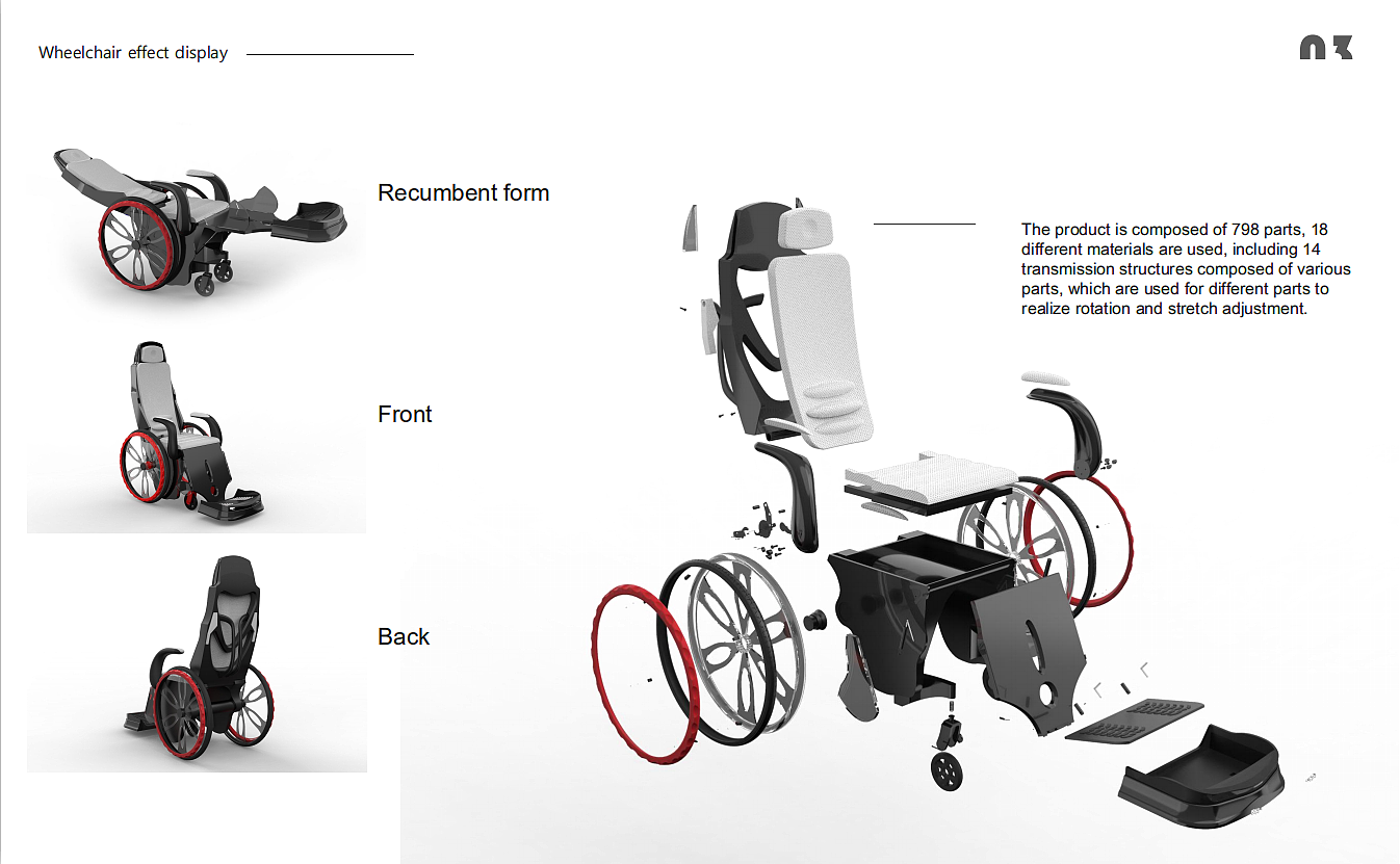 wheelchair，Hand push chair，Sitting and lying，Ergonomics，