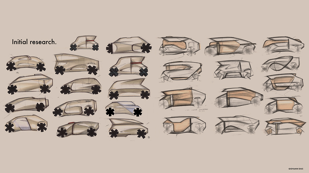 automobile，concept，Hand drawn，Sense of future，