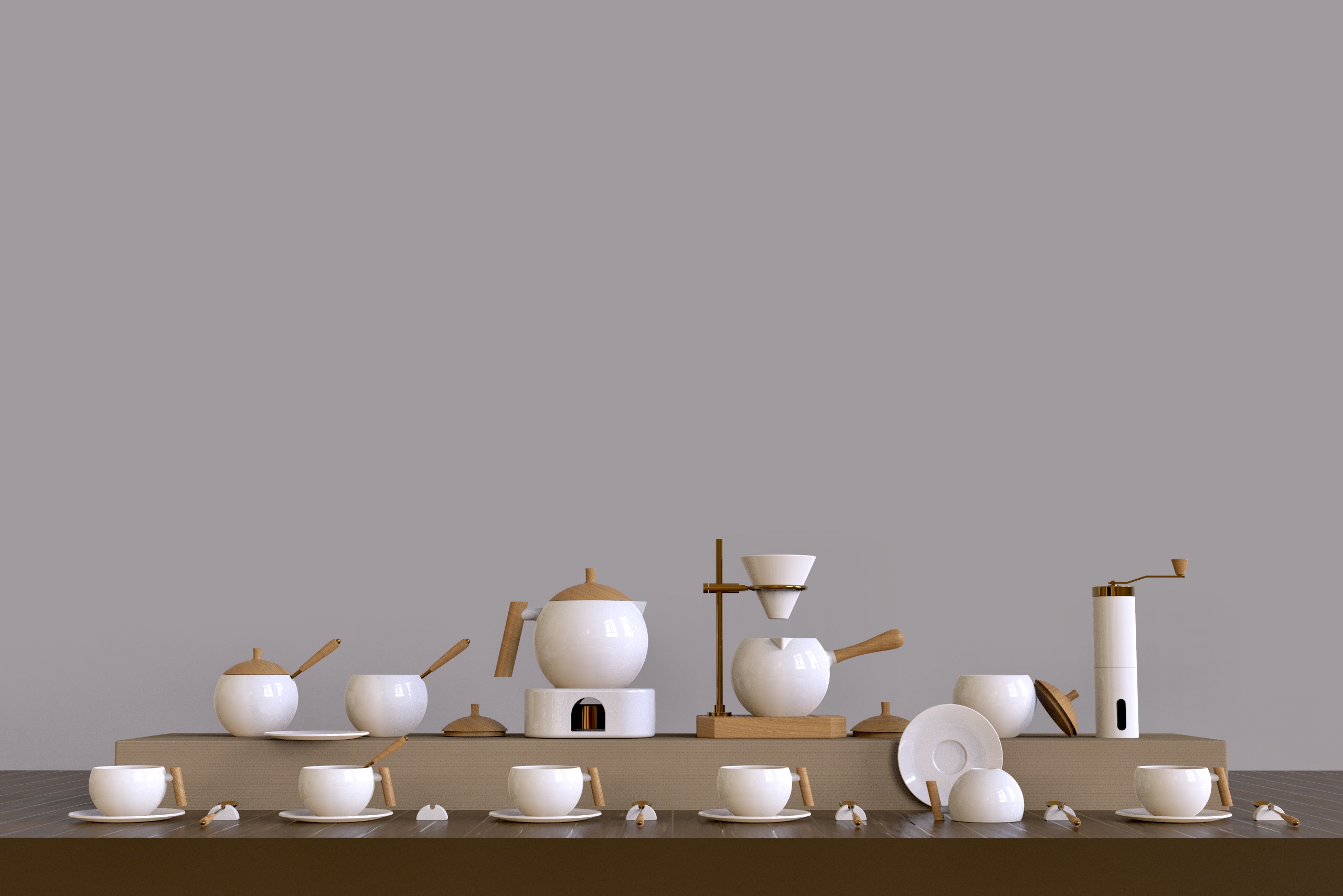 coffee service，Modern aesthetics，Simplicity，ceramics，