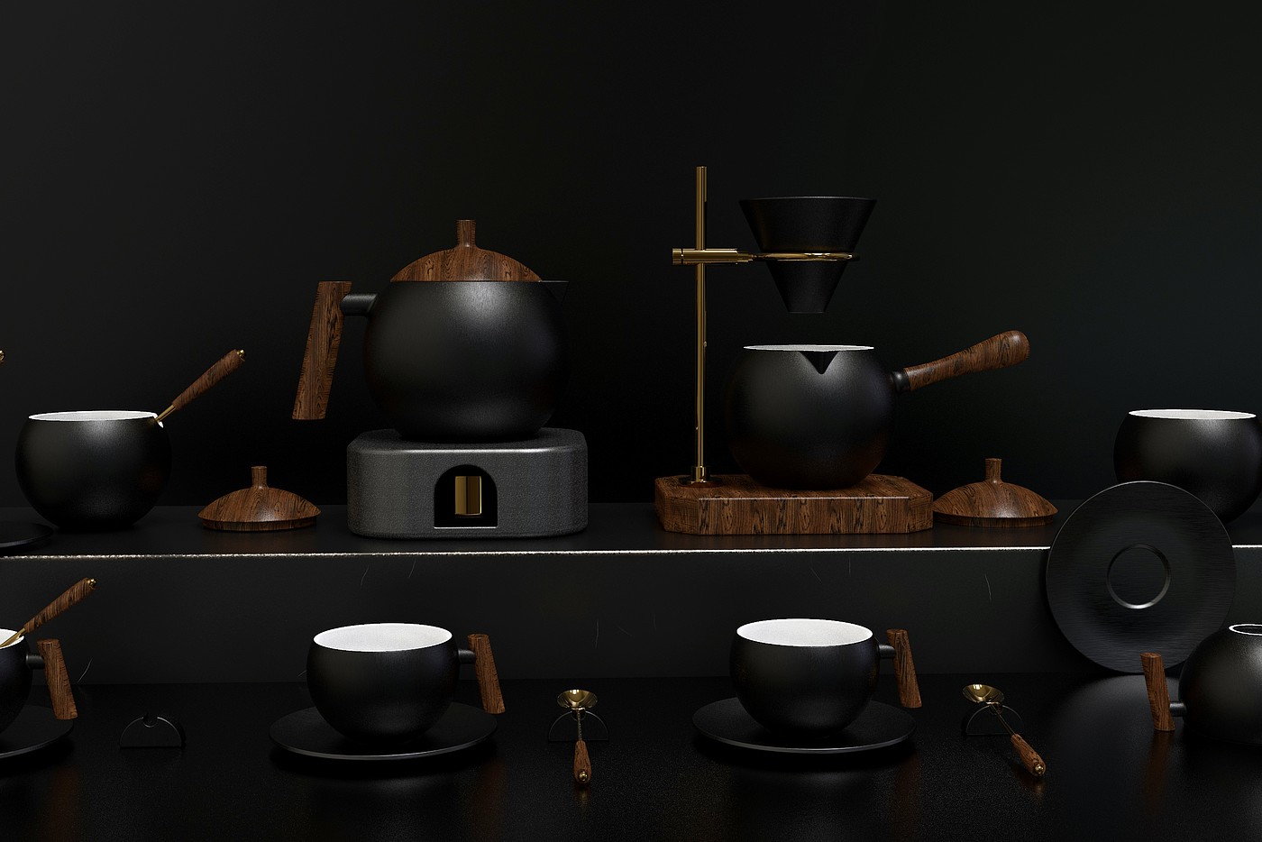 coffee service，Modern aesthetics，Simplicity，ceramics，