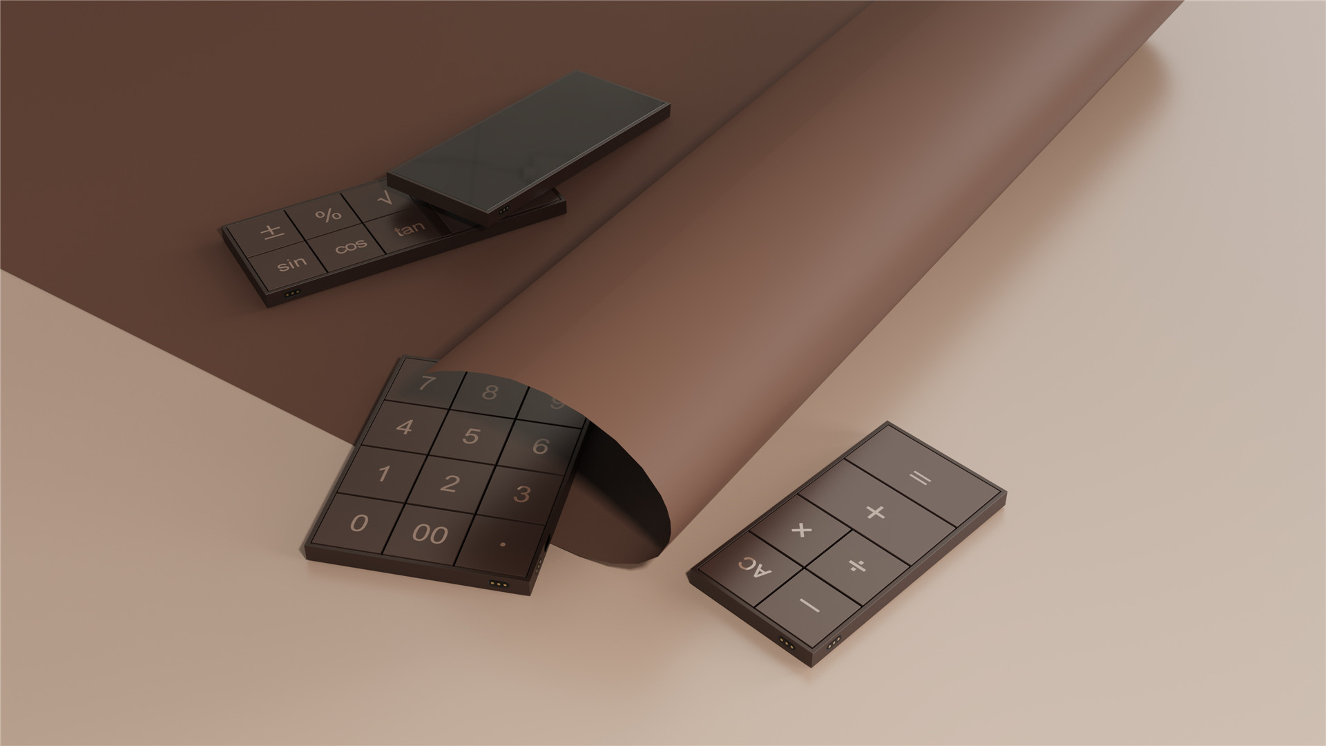 Undergraduate works collection，product design，industrial design，Calculator，Keyshot rendering，