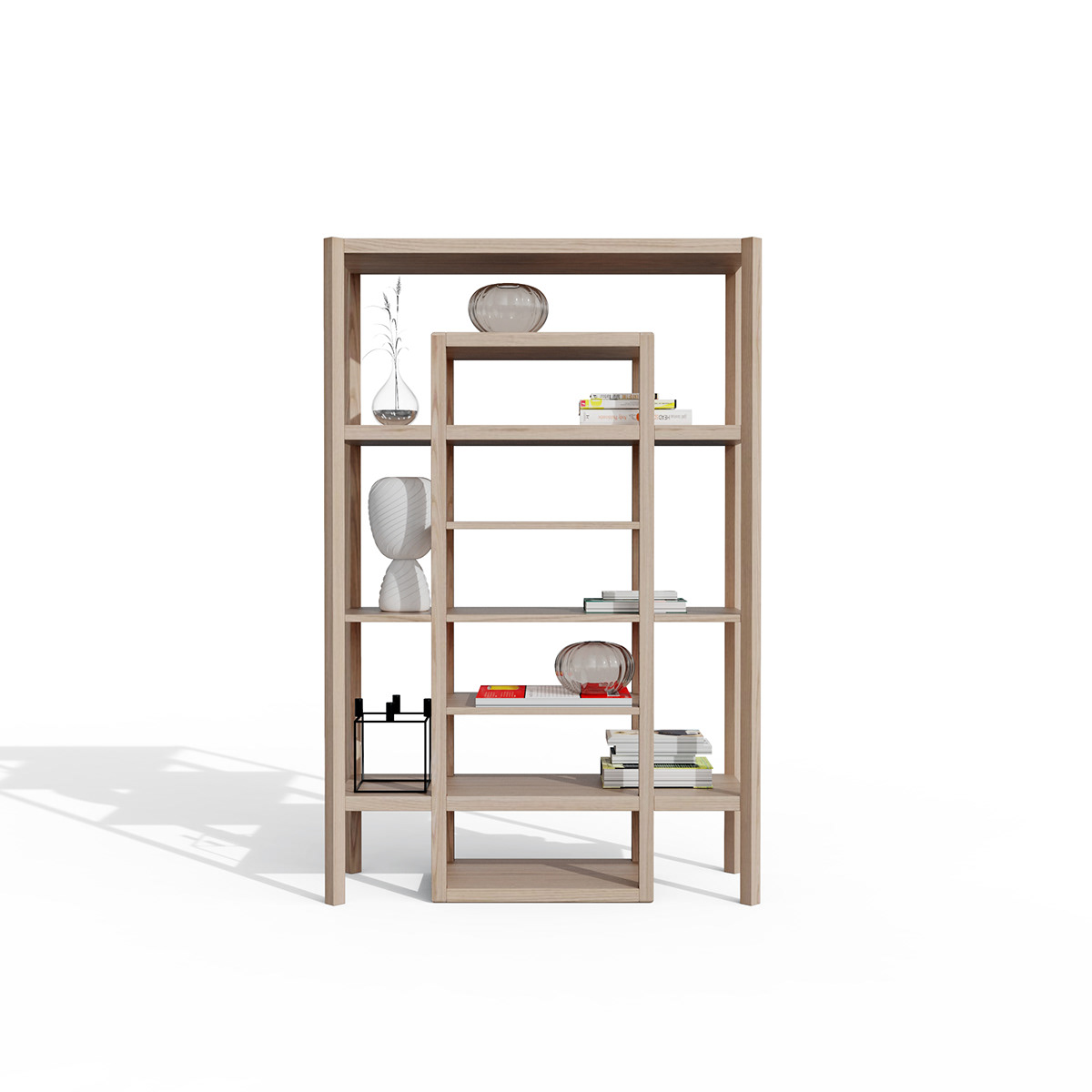 furniture，bookshelf，wooden ，Aesthetic feeling，