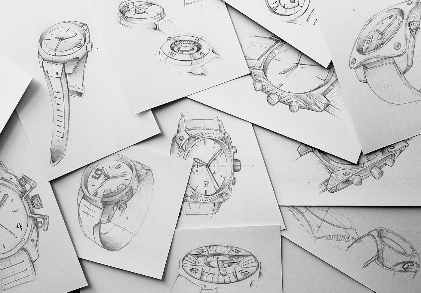 Wrist watch，glasses，sketch，