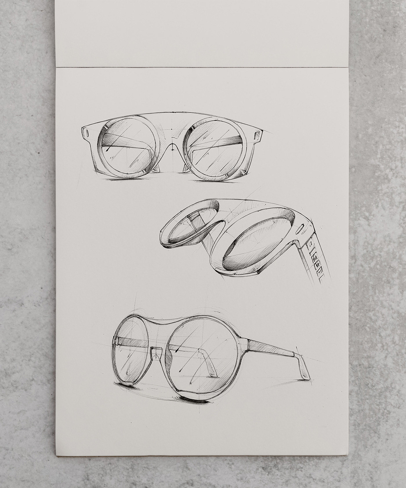 Wrist watch，glasses，sketch，