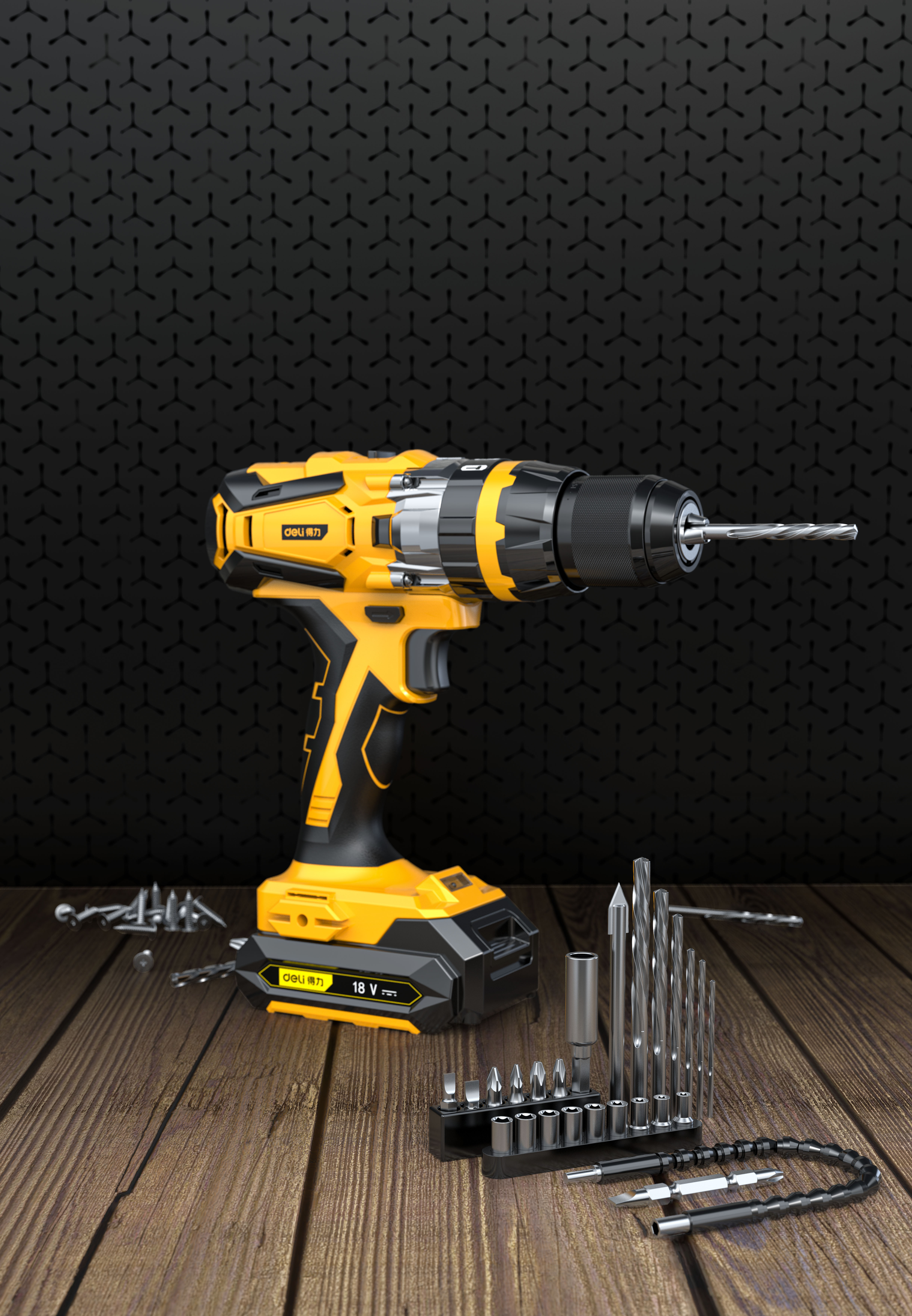 Hardware tools，Electric tool，Electric drill，Keyshot rendering，