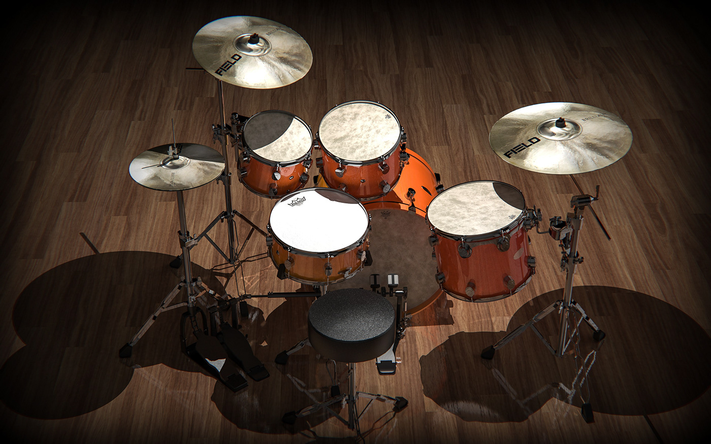 Drum kit，music，cad，3d，