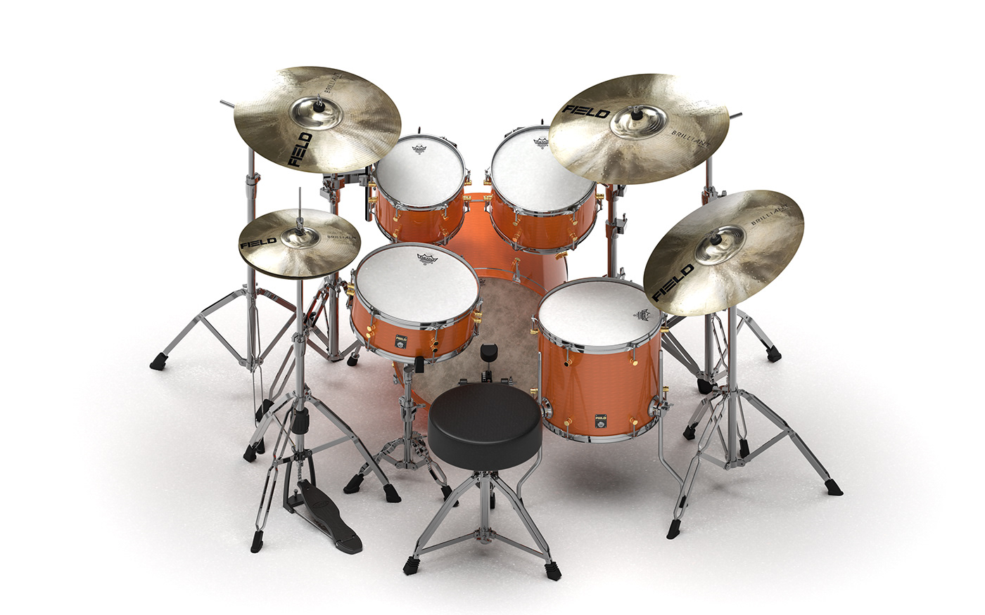 Drum kit，music，cad，3d，