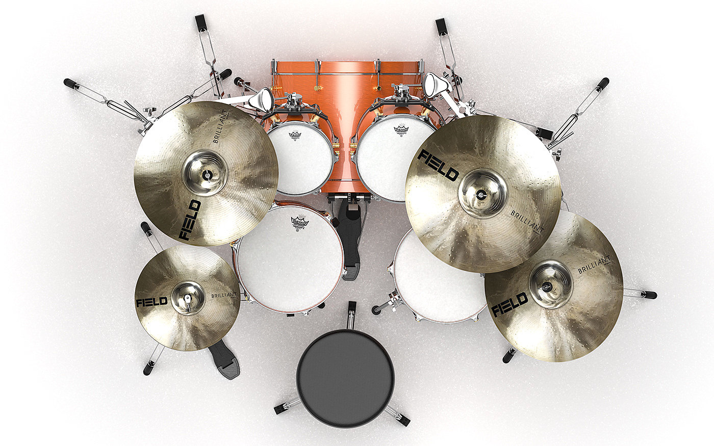 Drum kit，music，cad，3d，