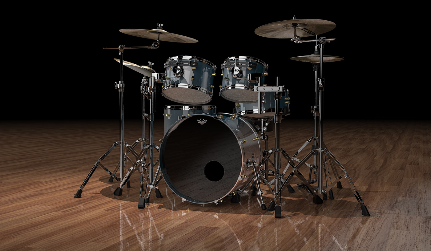 Drum kit，music，cad，3d，