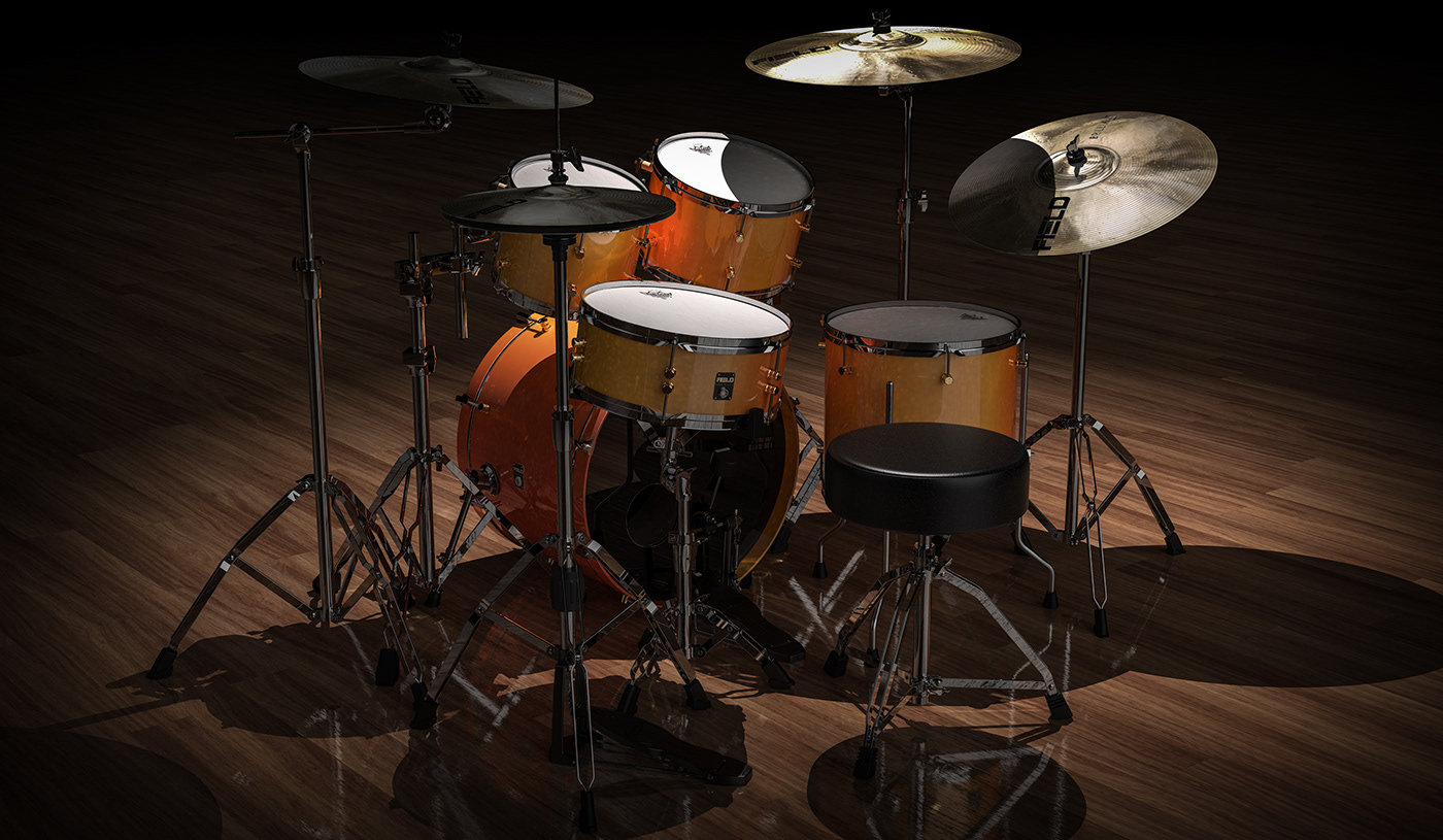 Drum kit，music，cad，3d，