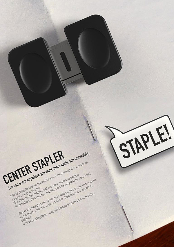 product design，industrial design，stapler，convenient，Simplicity，