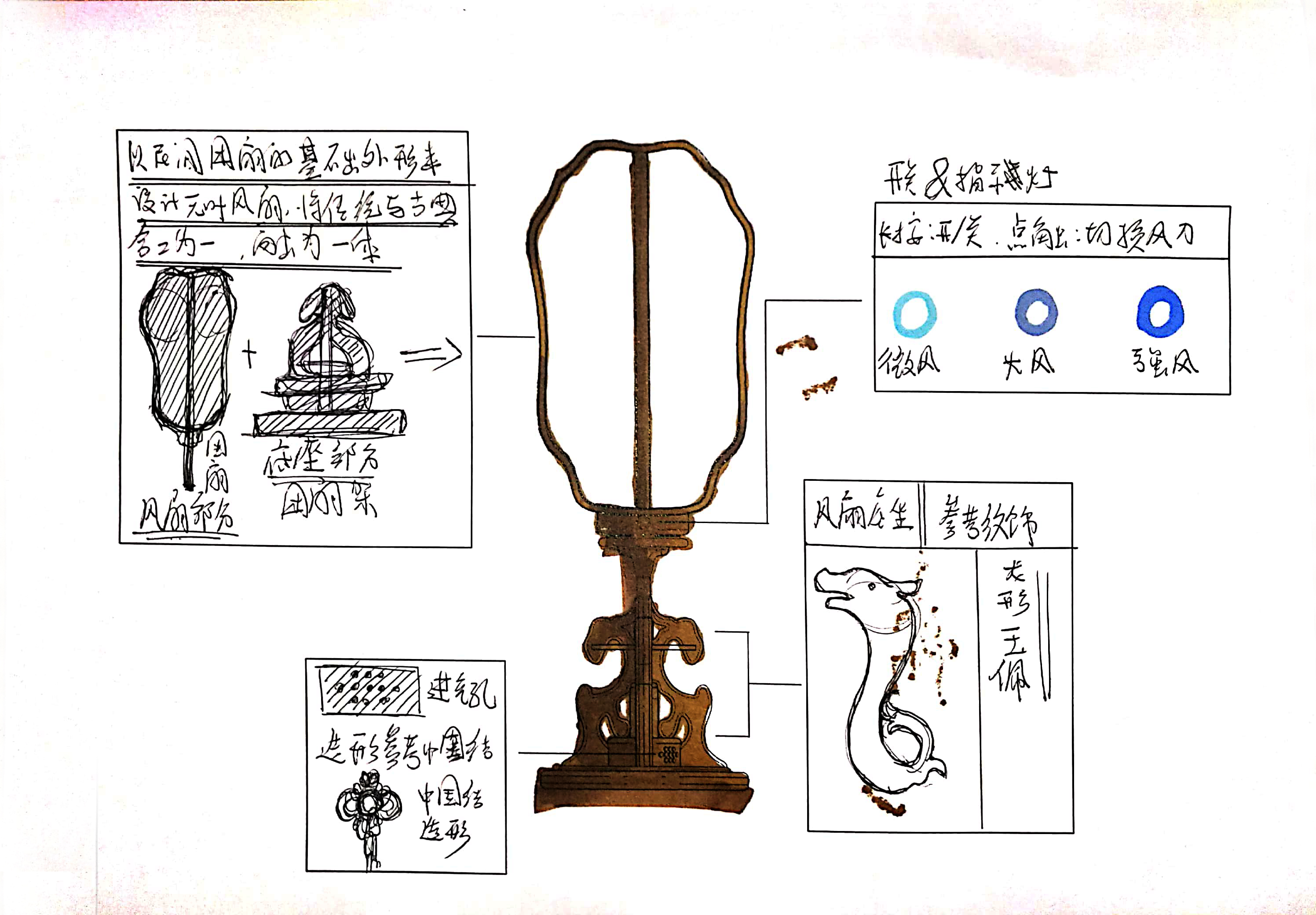 Fan，Leafless fan，Cultural creation，furniture，New Chinese style，