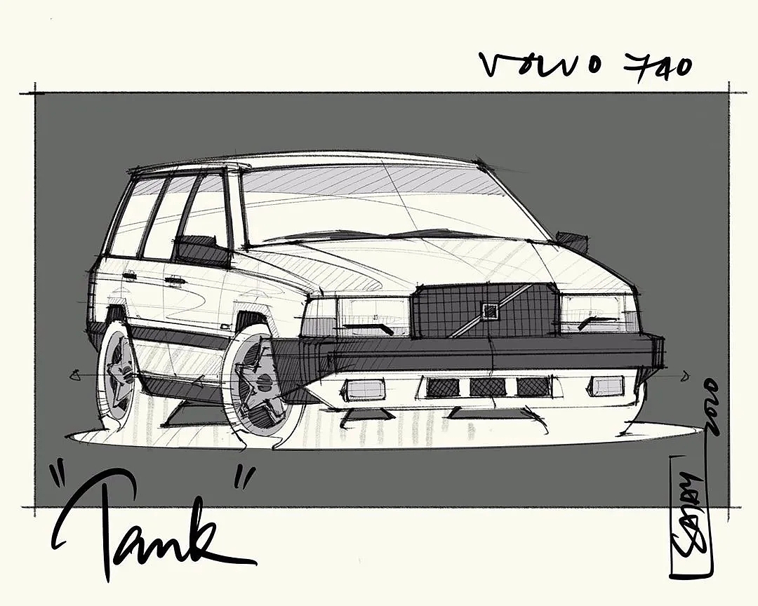 Hand drawn drawing of automobile，Automotive CMF，CMF design，