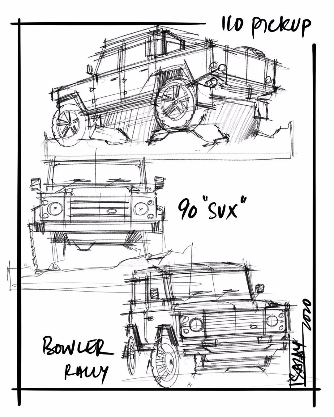 Hand drawn drawing of automobile，Automotive CMF，CMF design，
