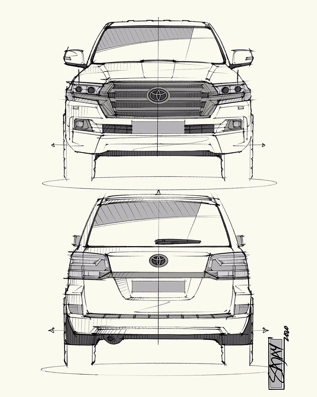 Hand drawn drawing of automobile，Automotive CMF，CMF design，