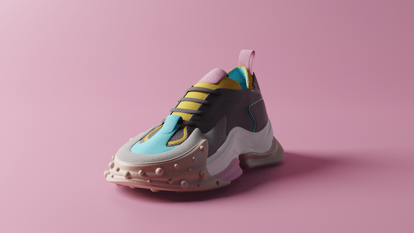 sneakers，fashion，modeling，Render，