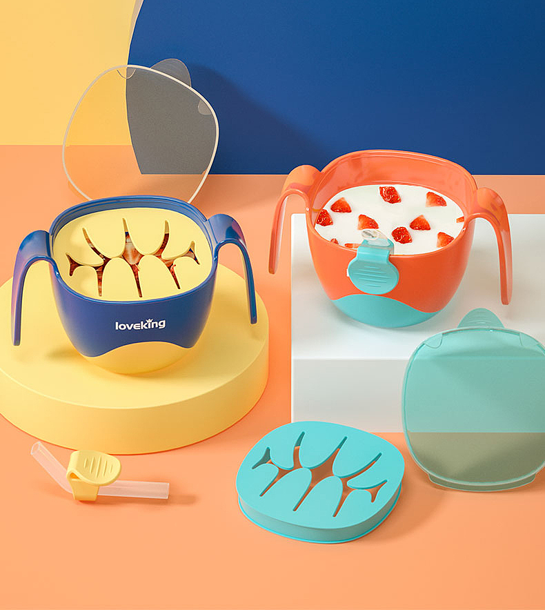Three in one children's supplementary food bowl，tableware，Auxiliary food bowl，Snack bowl，