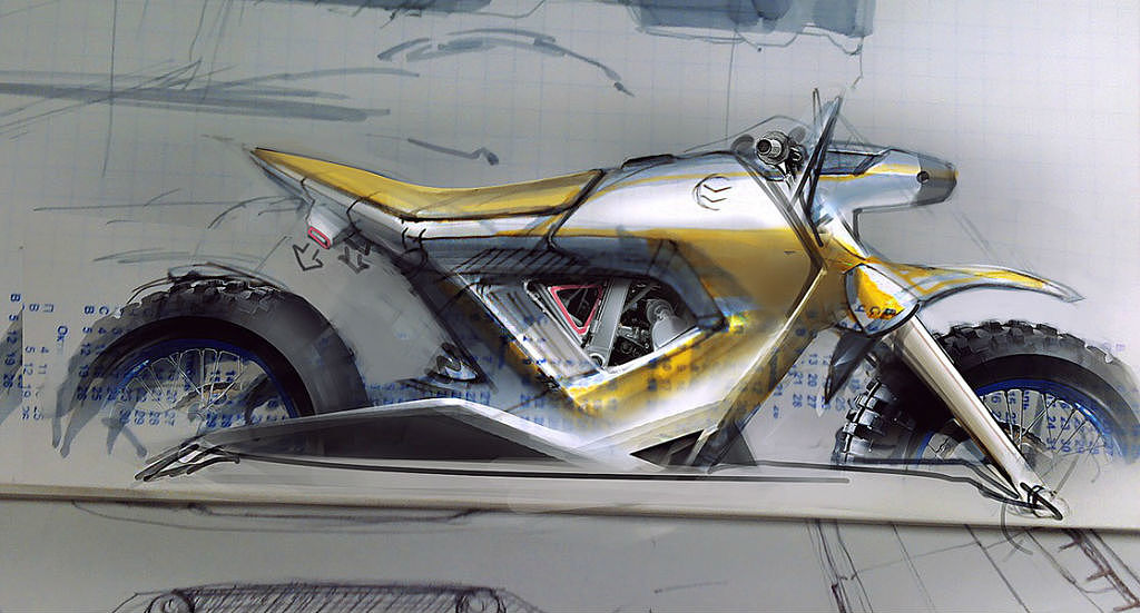 Concept Car，Motorcycle，Hand drawn，Rendering，