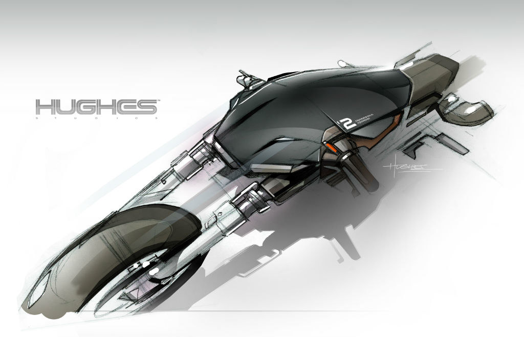 Concept Car，Motorcycle，Hand drawn，Rendering，