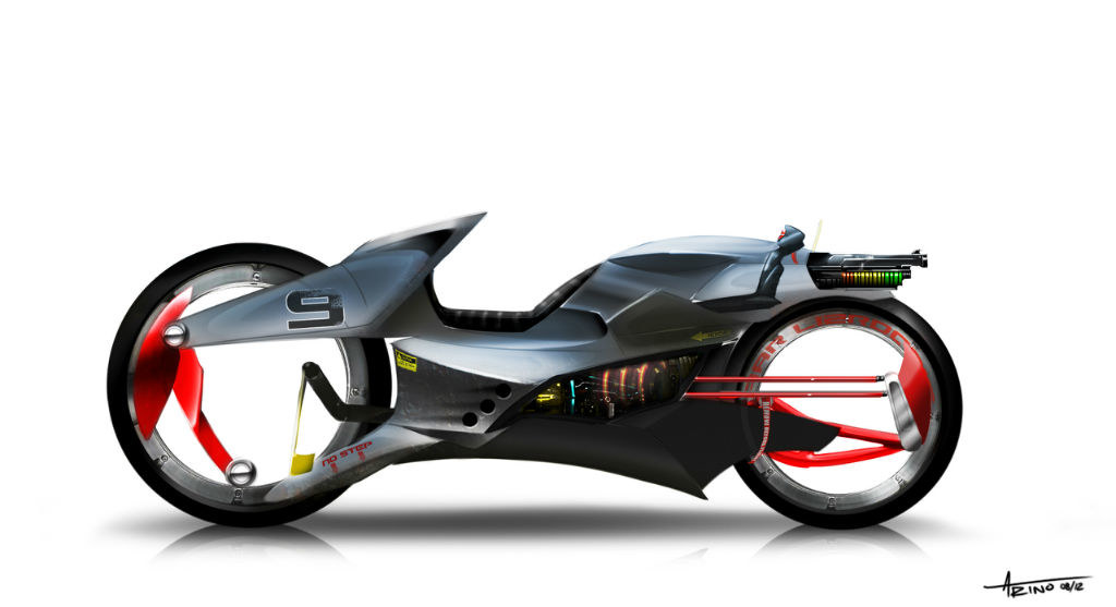 Concept Car，Motorcycle，Hand drawn，Rendering，
