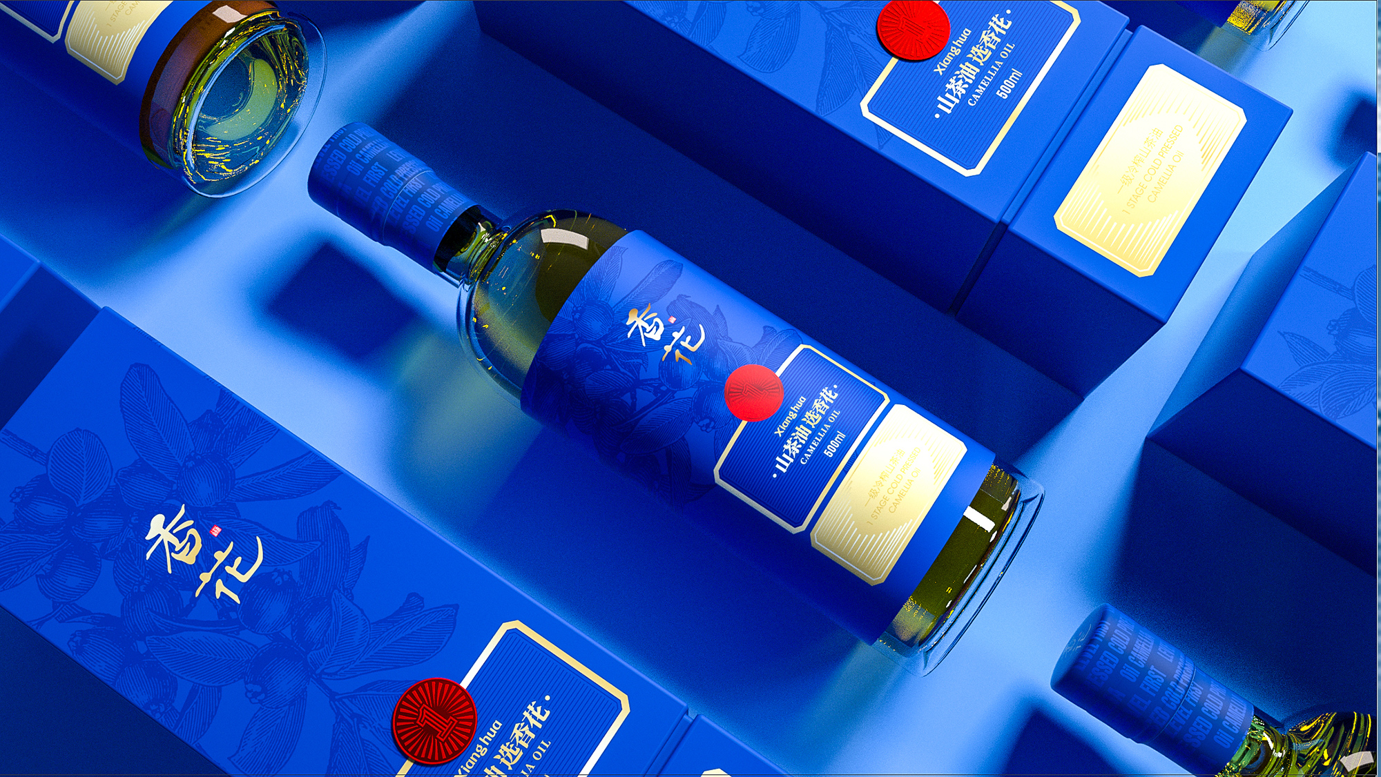 Camellia oil packaging design, camellia oil brand design，