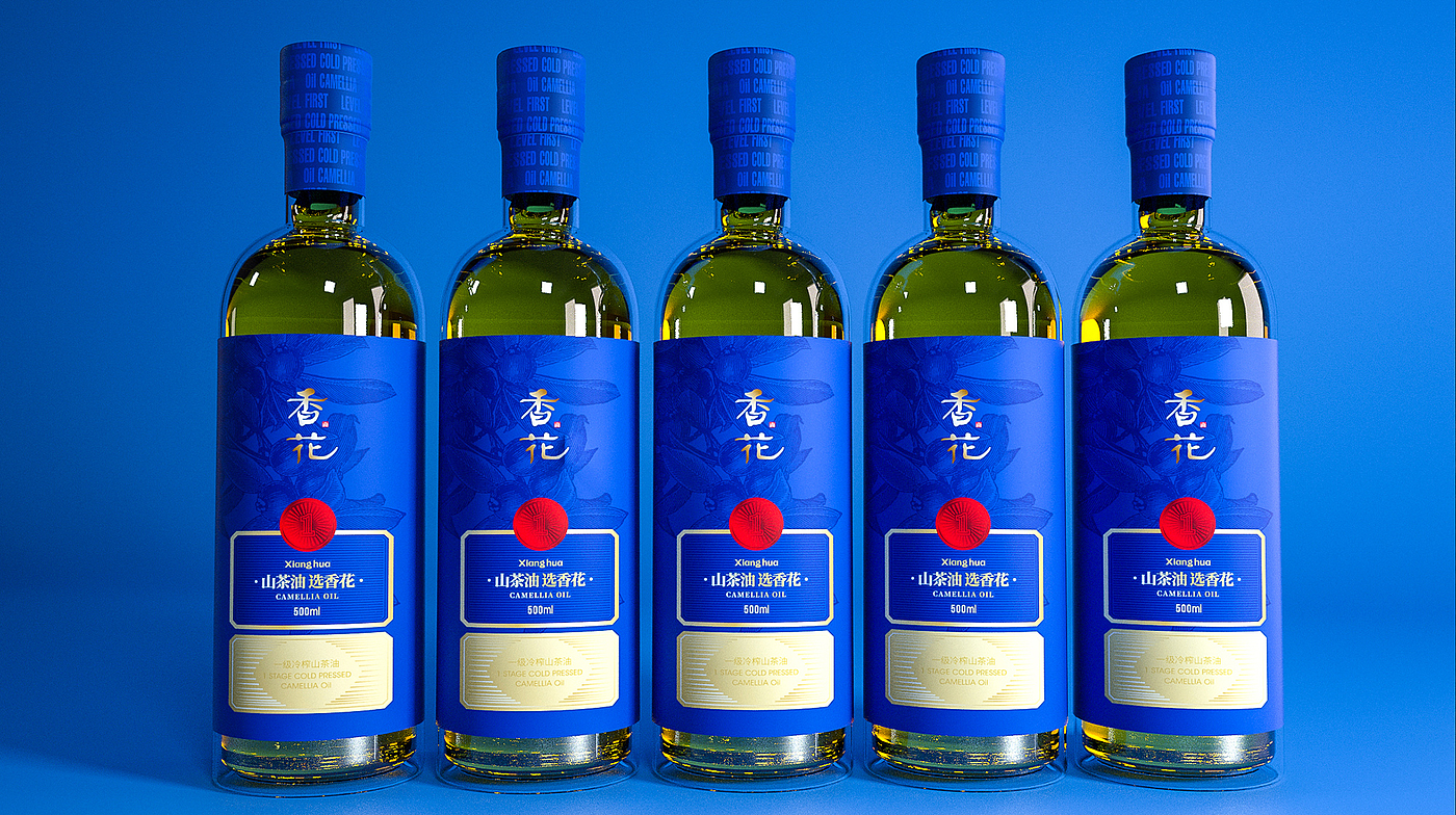 Camellia oil packaging design, camellia oil brand design，